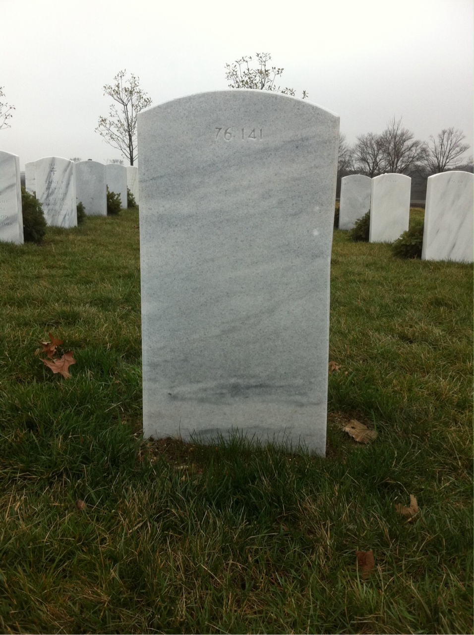 Back of headstone — Robert Joseph White