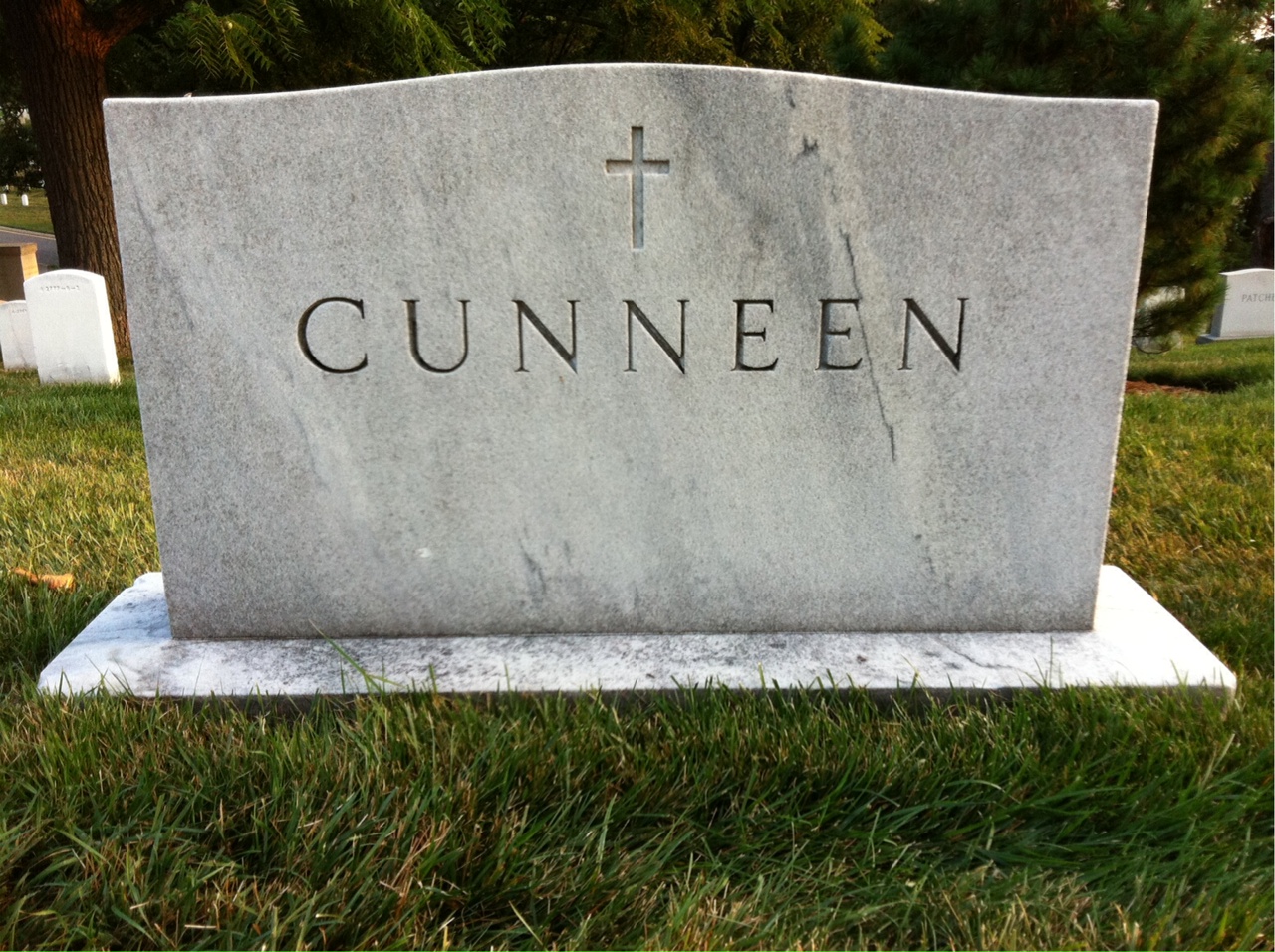 Back of headstone — Beatrice Cunneen