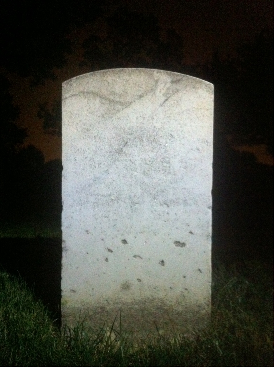 Back of headstone — John Albright