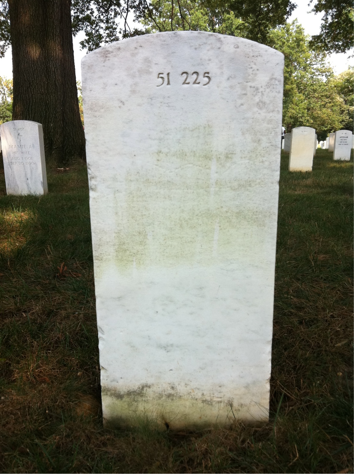 Back of headstone — Thomas Mcneil