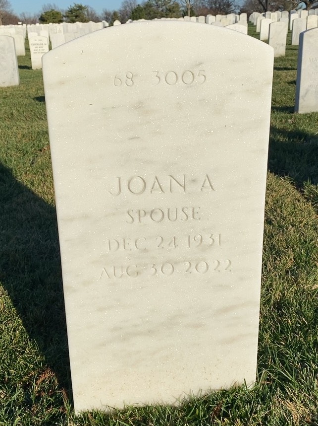 Back of headstone — William A Cann