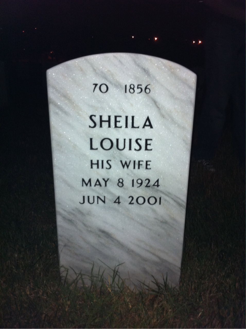 Back of headstone — Earl Wilson