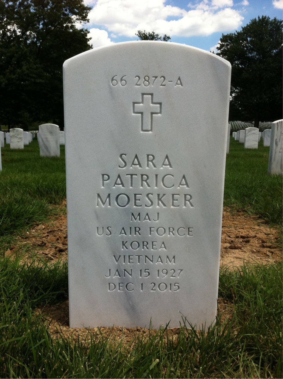 Back of headstone — Robert Moesker
