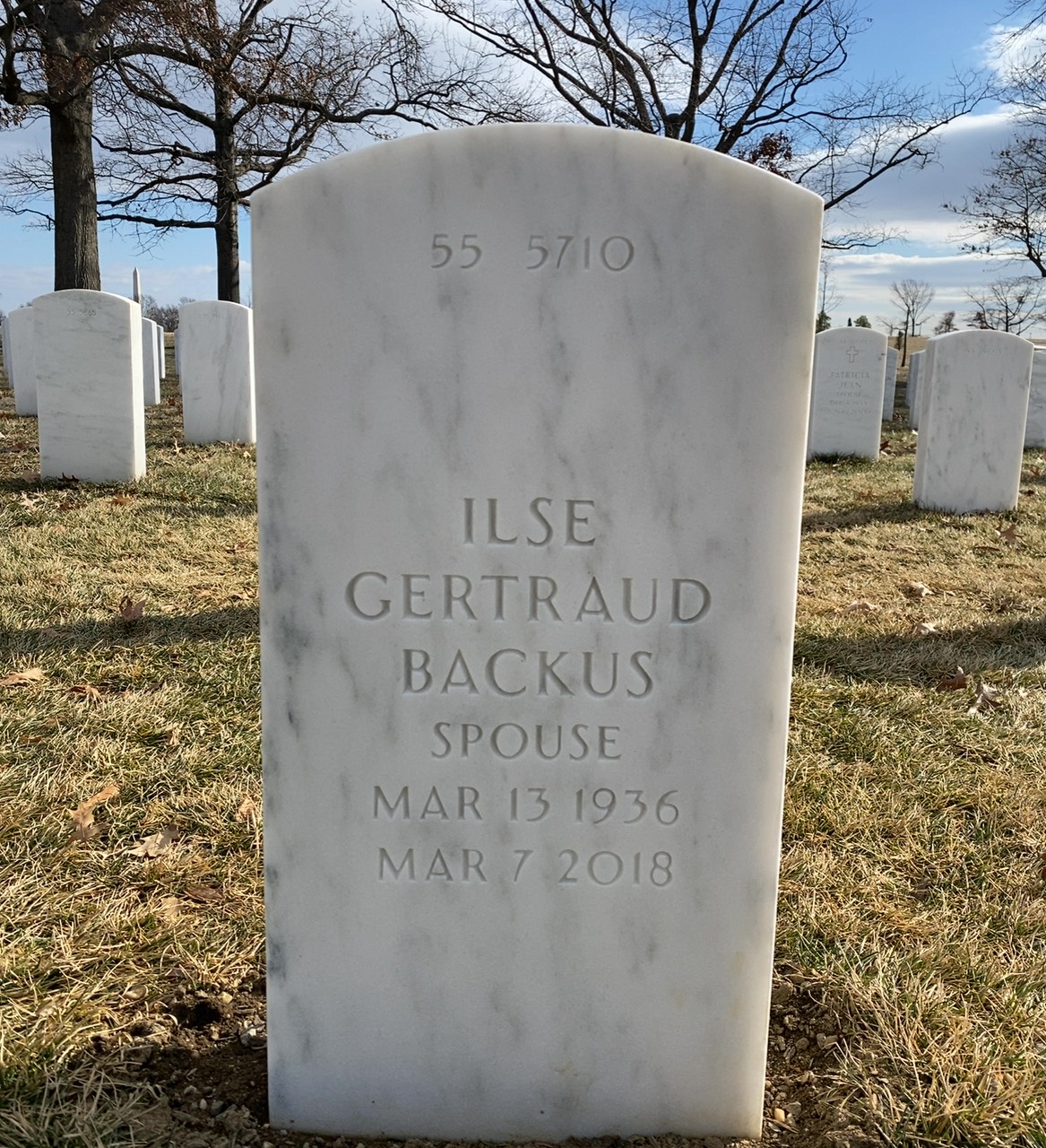 Back of headstone — George Backus