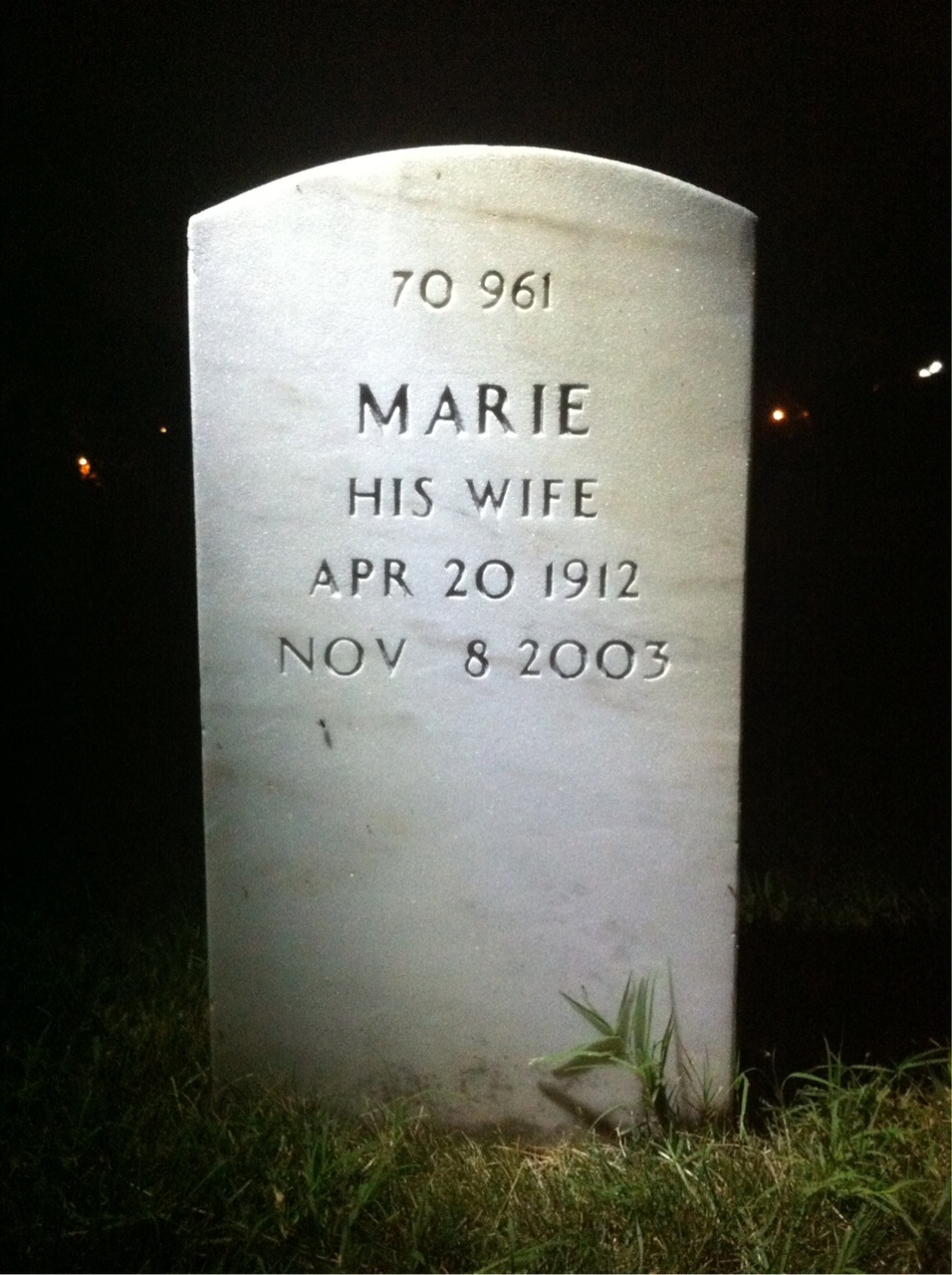 Back of headstone — Thomas Murray