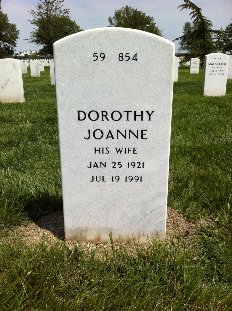 Back of headstone — William Moore