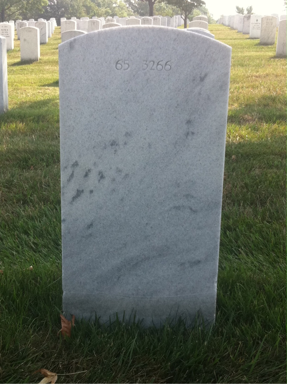 Back of headstone — Thomas Joseph Flick