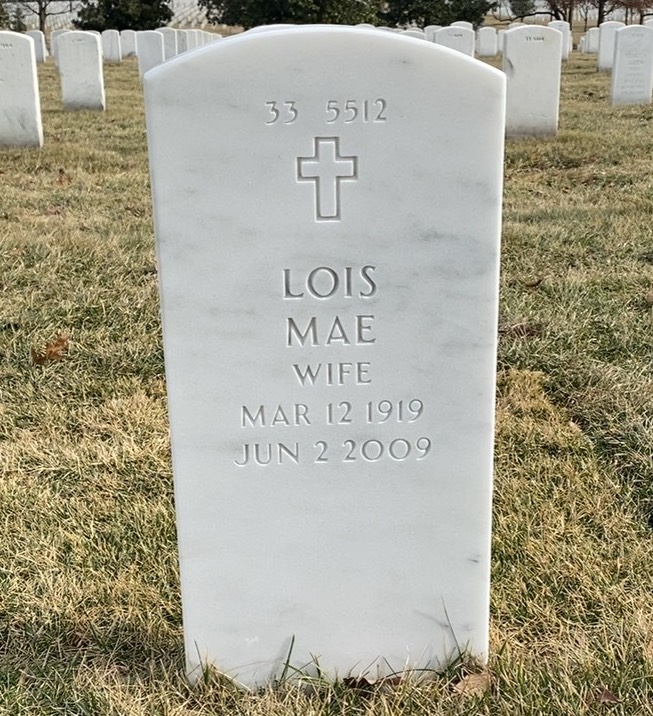 Back of headstone — Wilfred Pieper