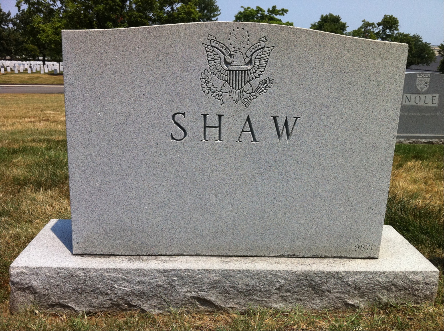 Back of headstone — Timothy Alan Shaw