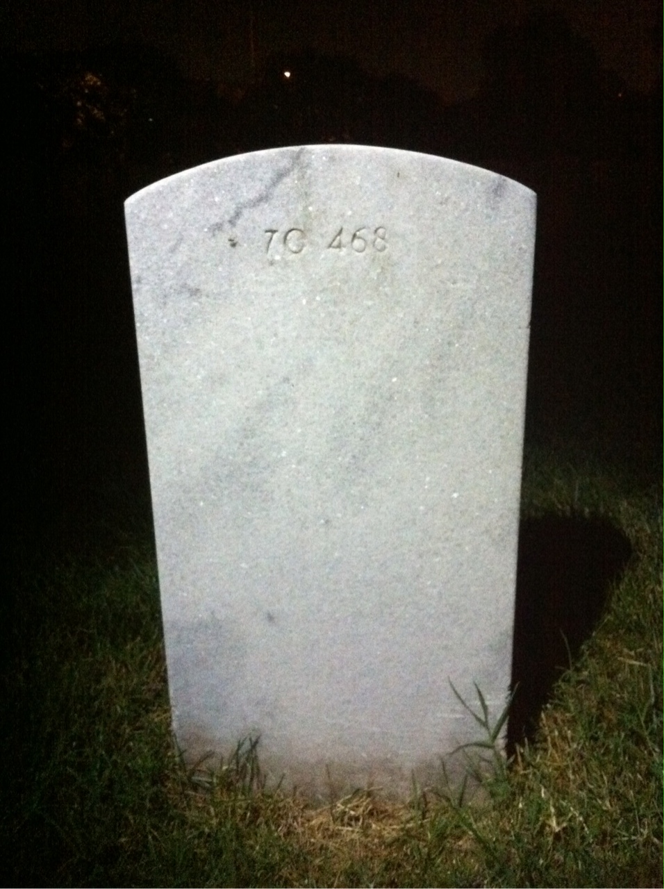 Back of headstone — Joseph Baker