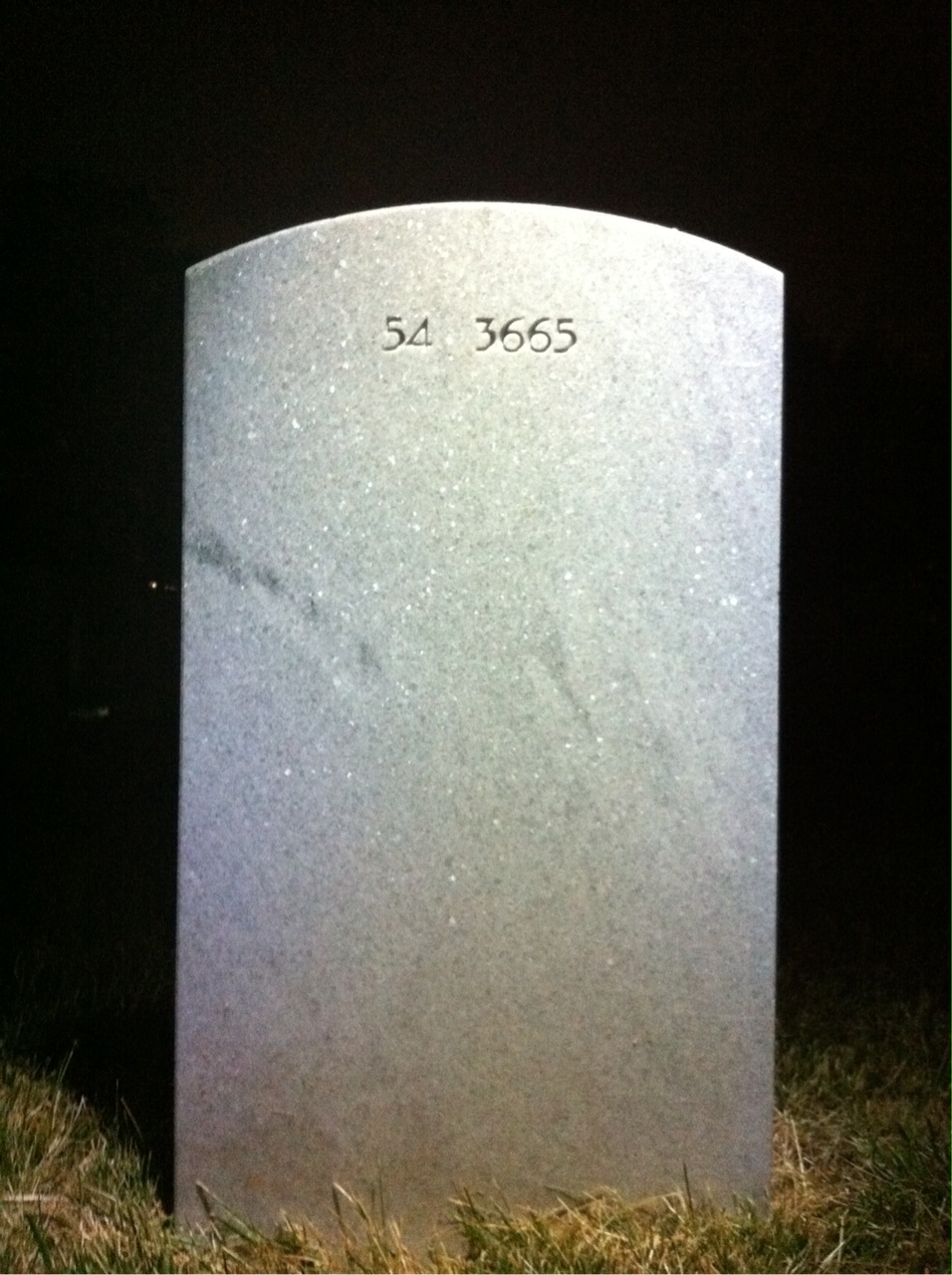 Back of headstone — Samuel Lee Carter