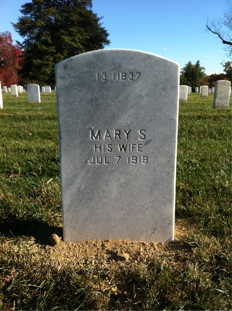 Back of headstone — John Ayers
