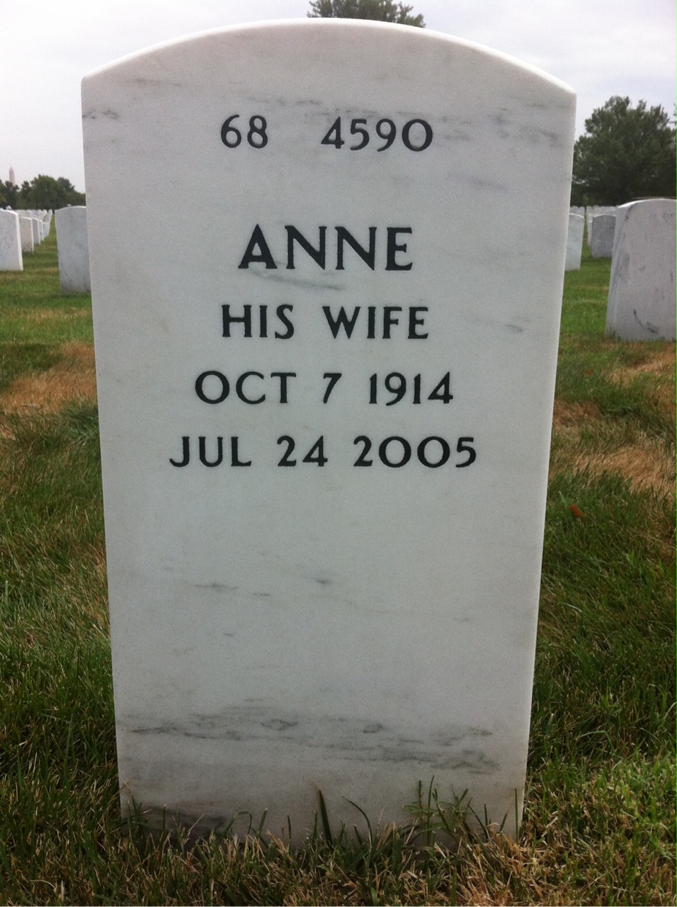 Back of headstone — Raymond Waddington