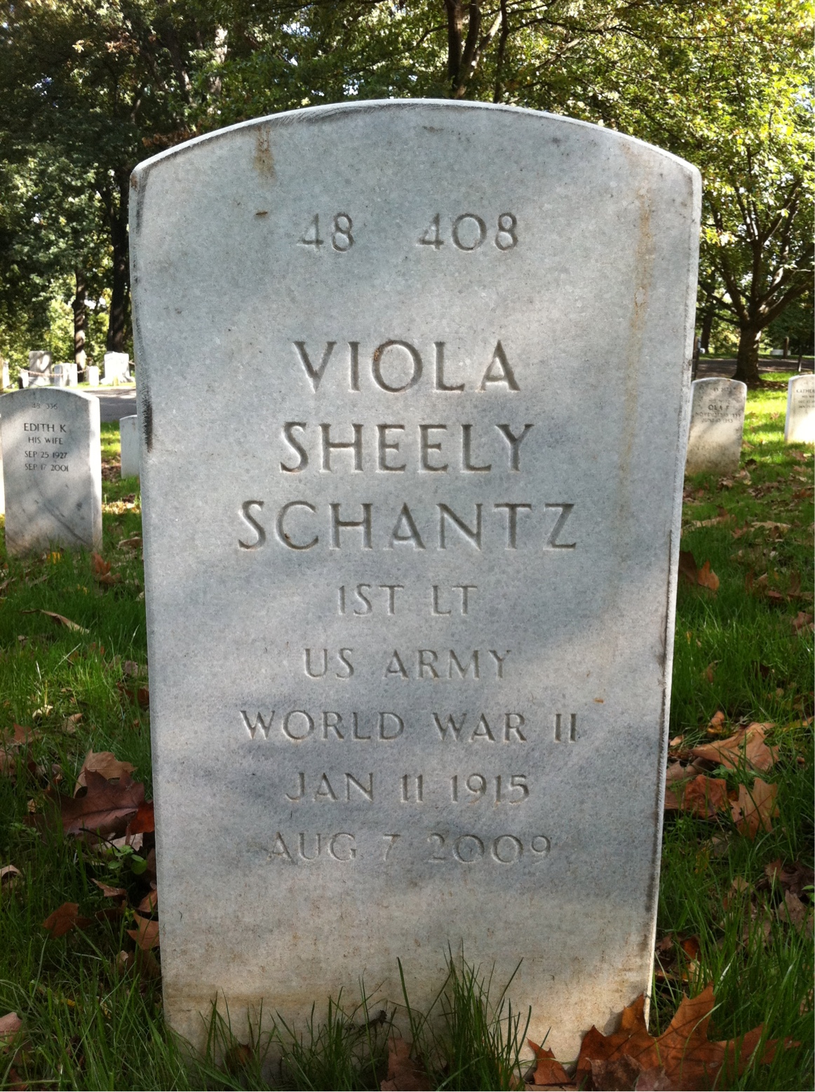 Back of headstone — Bradford Schantz