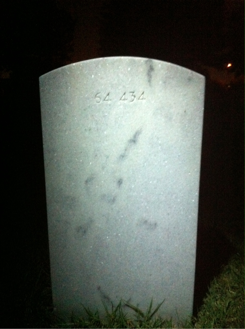 Back of headstone — Willis G Burhans