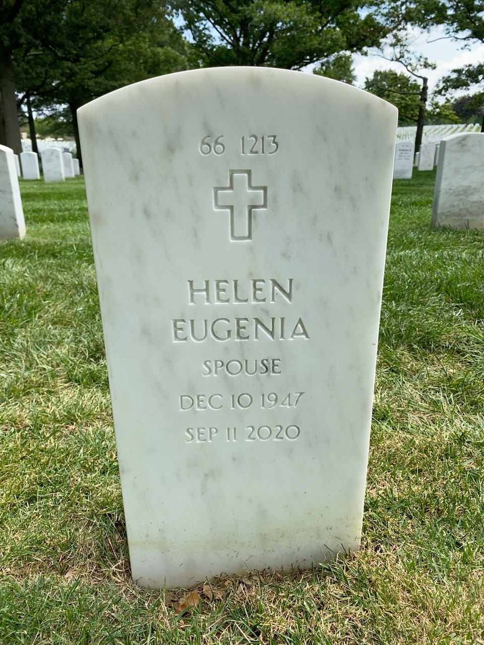 Back of headstone — Gerald Bowman
