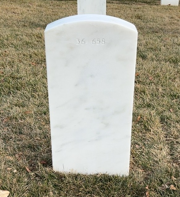 Back of headstone — Hugh Cox
