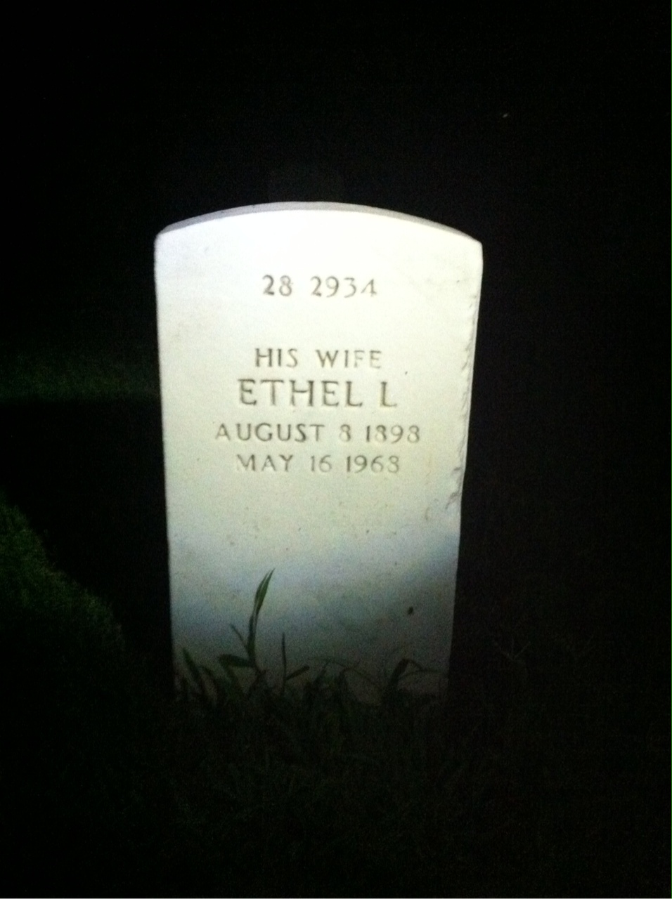 Back of headstone — James Anderson
