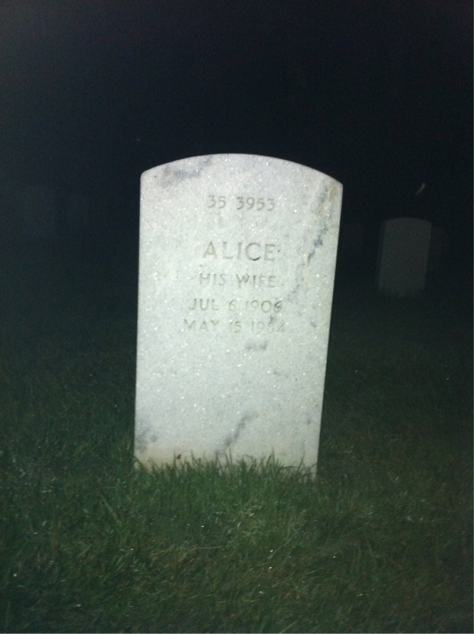 Back of headstone — Howard Arnold