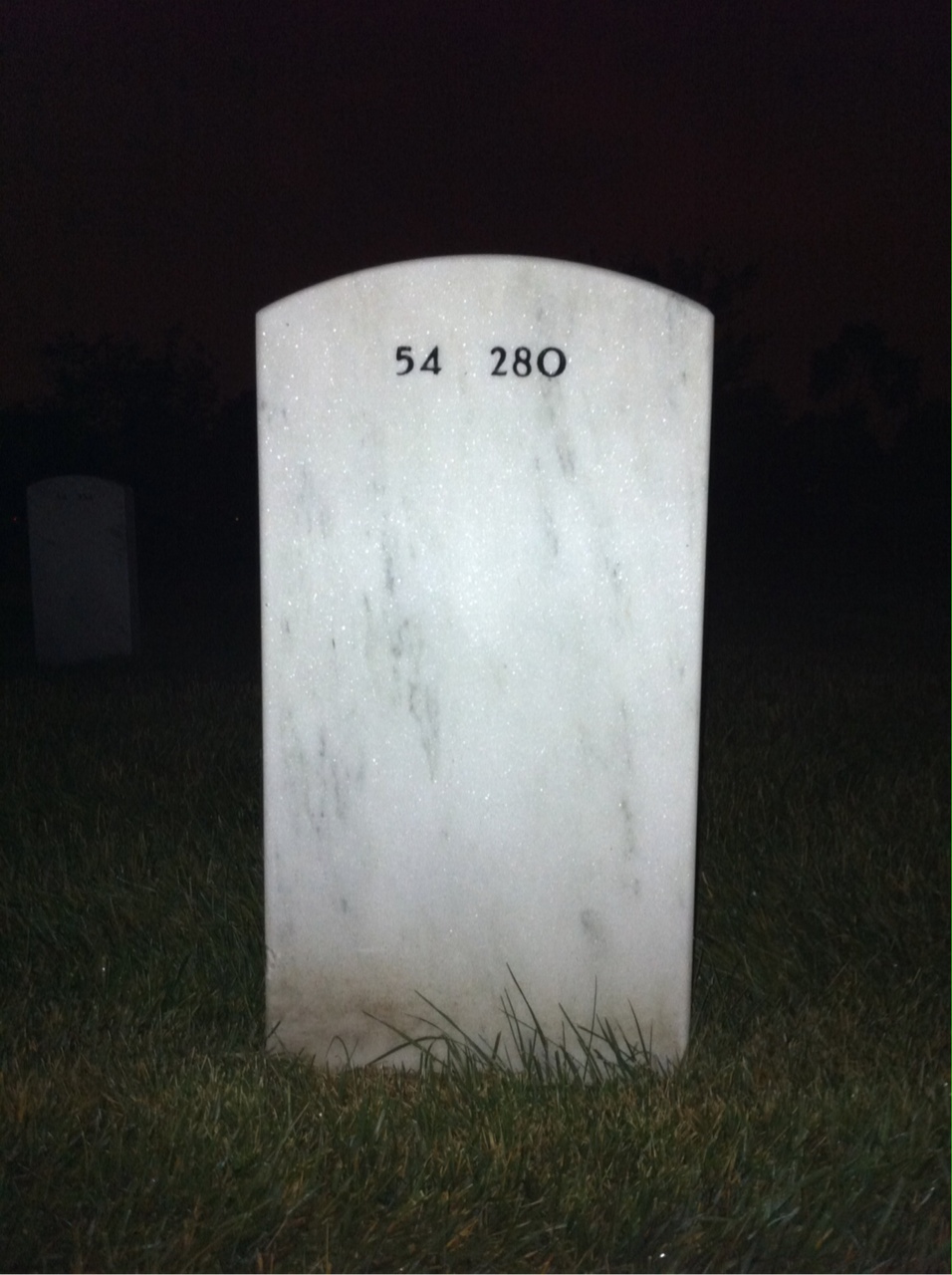 Back of headstone — Calvin Sullivan