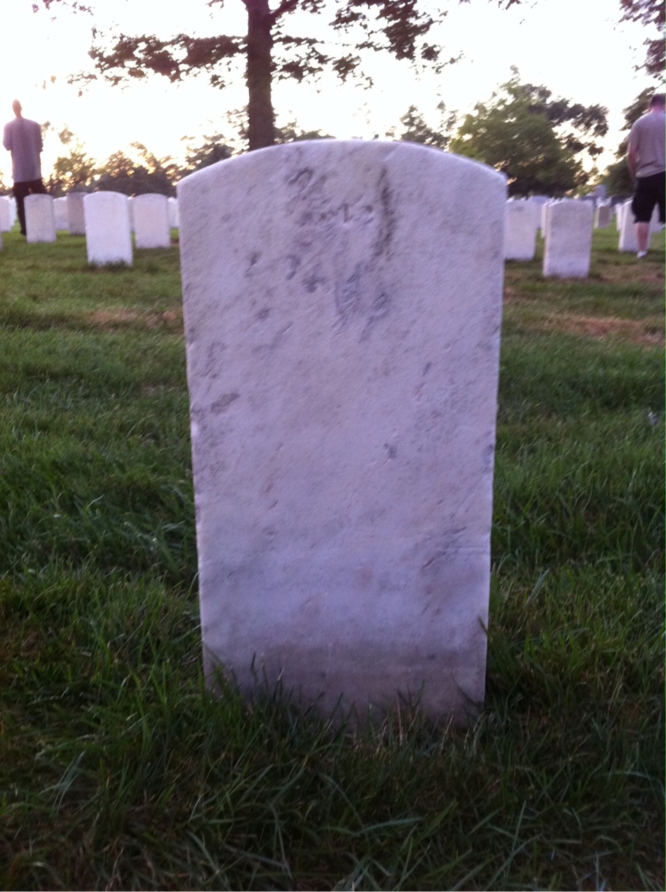 Back of headstone — James Minns