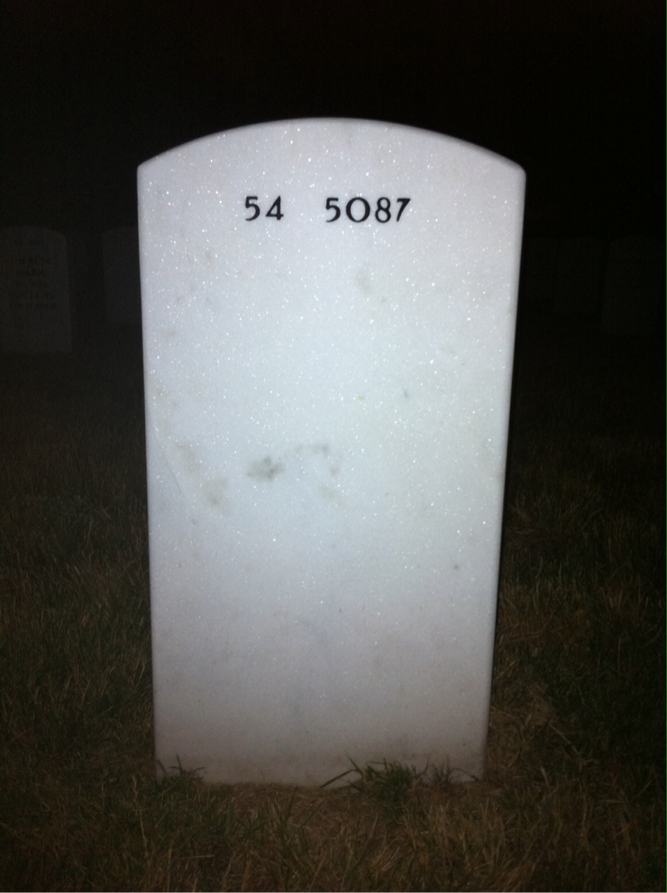 Back of headstone — John Peterson