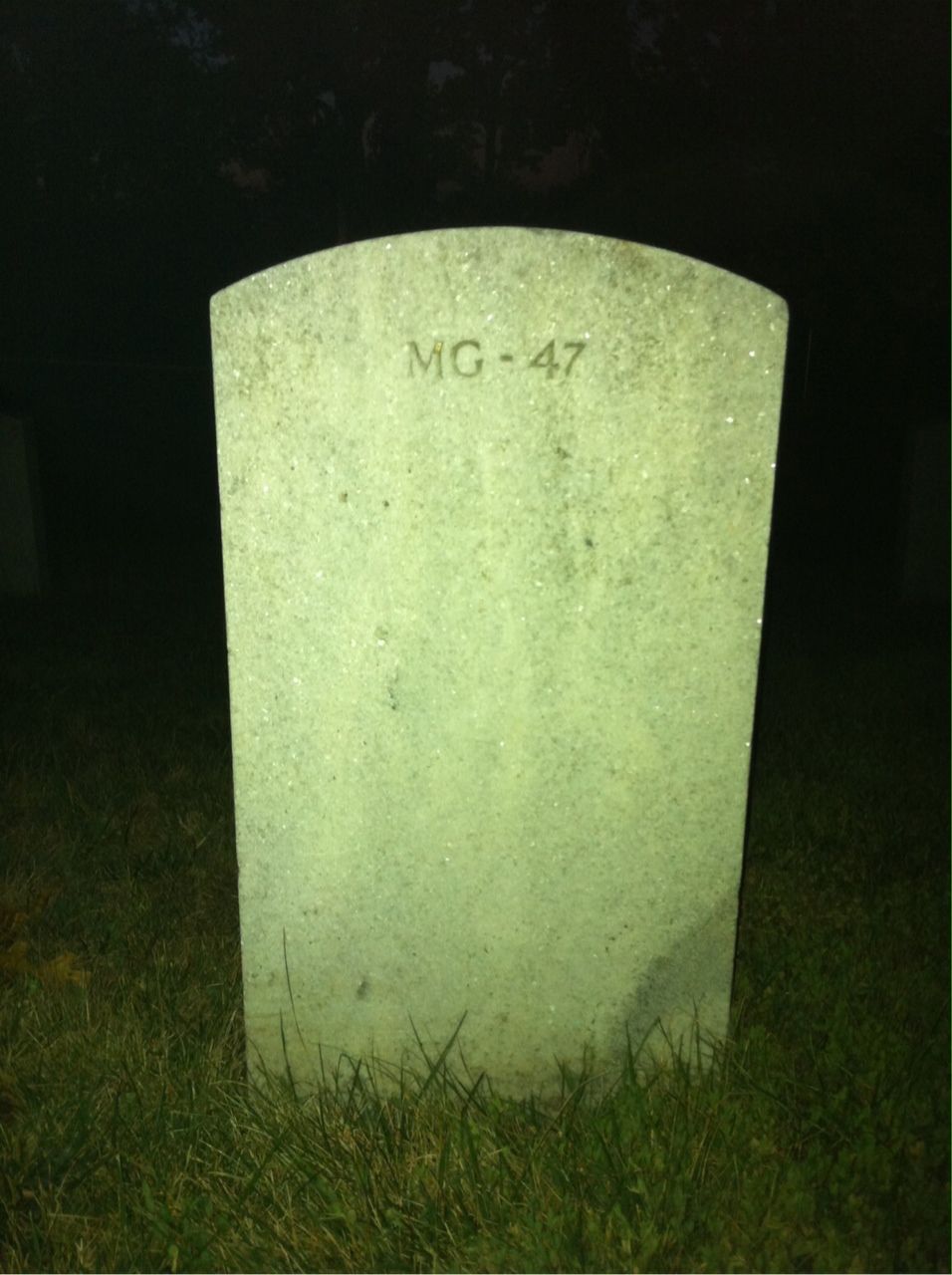 Back of headstone — Walter Amspoker