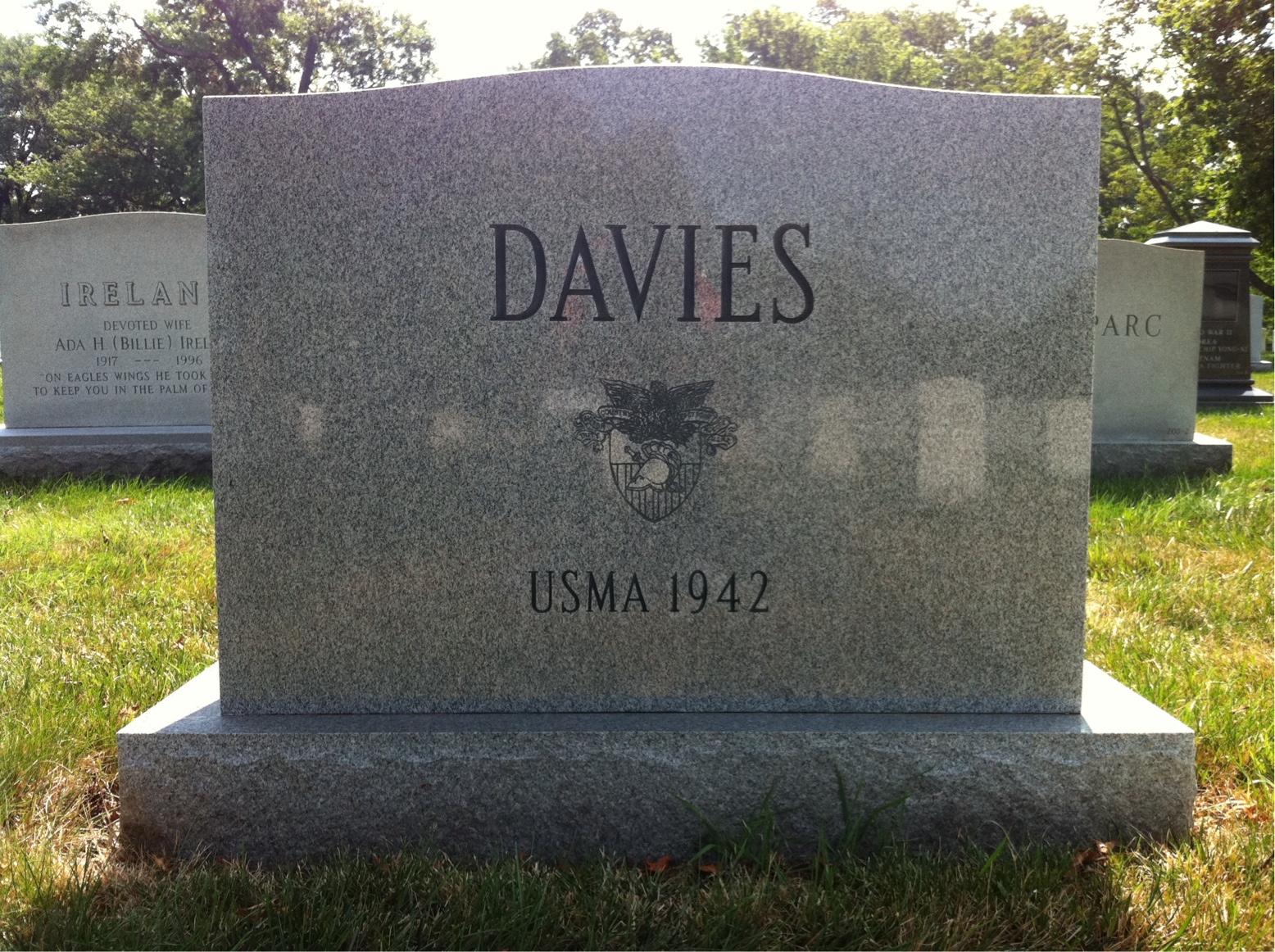 Back of headstone — John Davies
