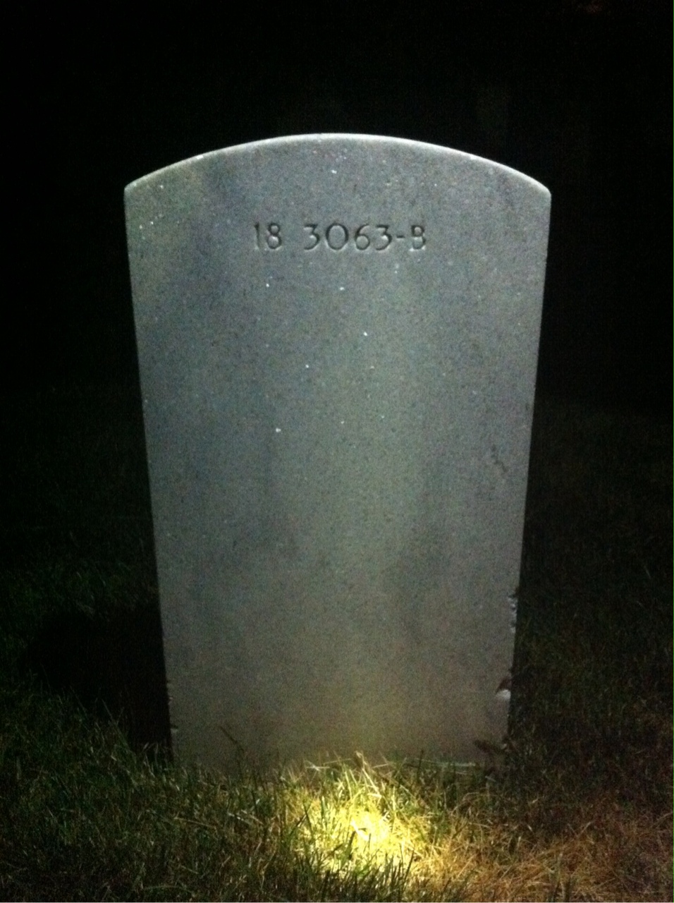 Back of headstone — William Myhan