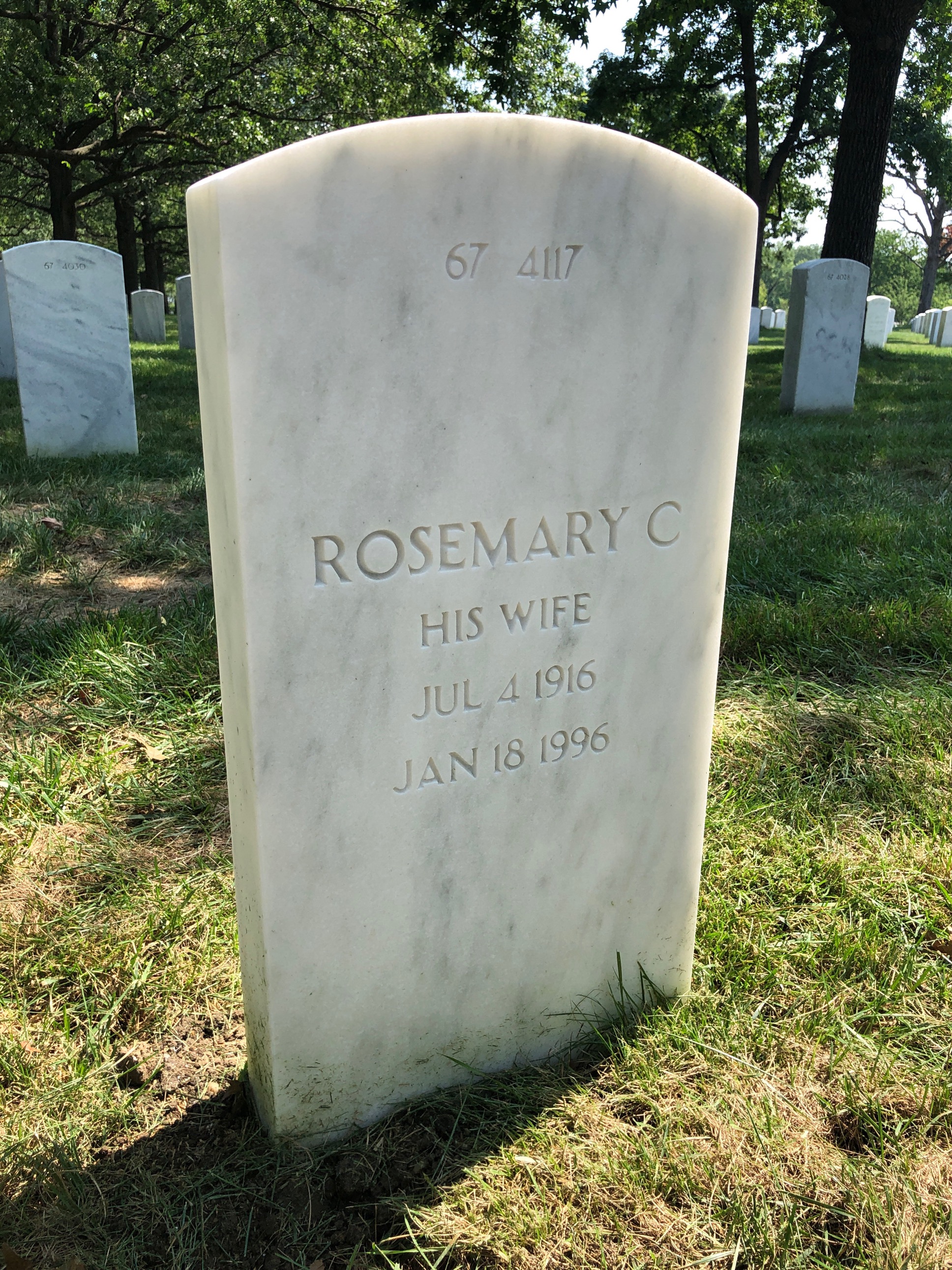 Back of headstone — Roger Reeder