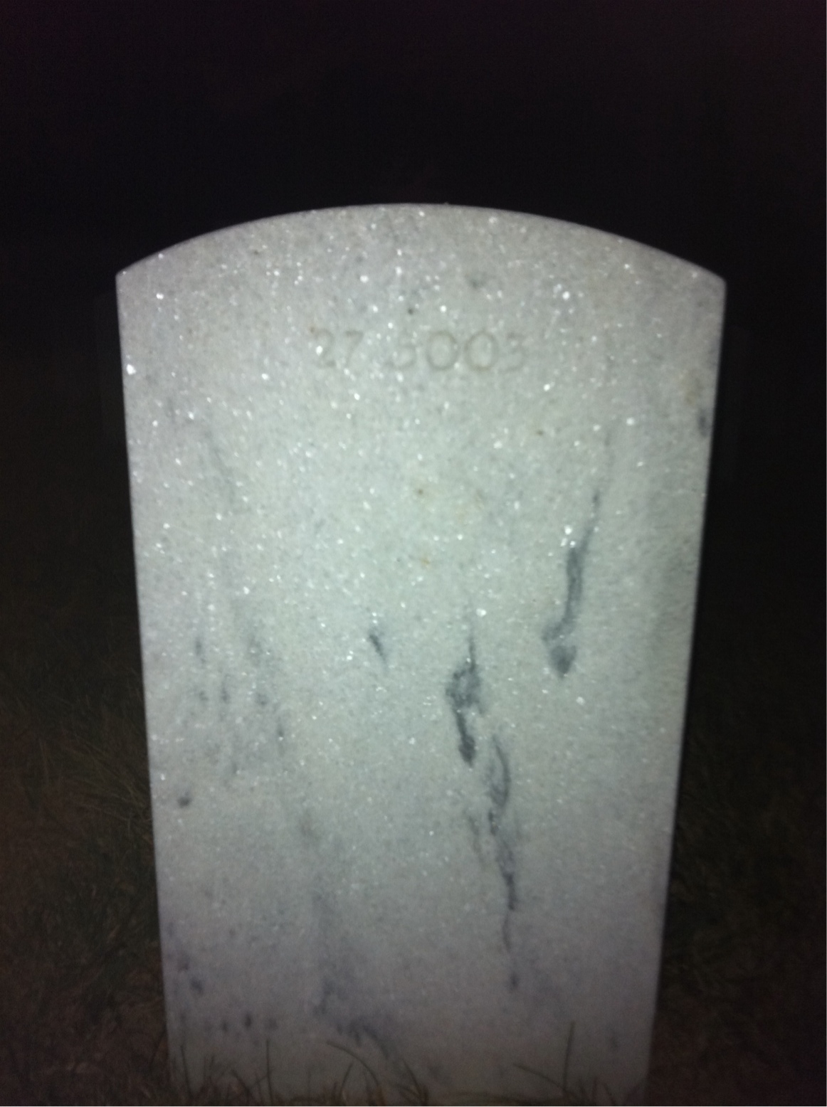 Back of headstone — M Arges