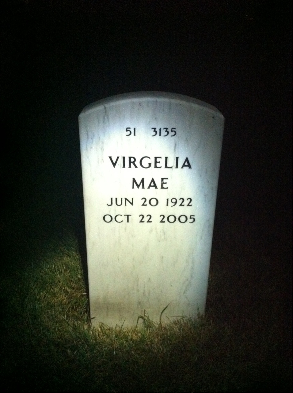 Back of headstone — Gene Leroy