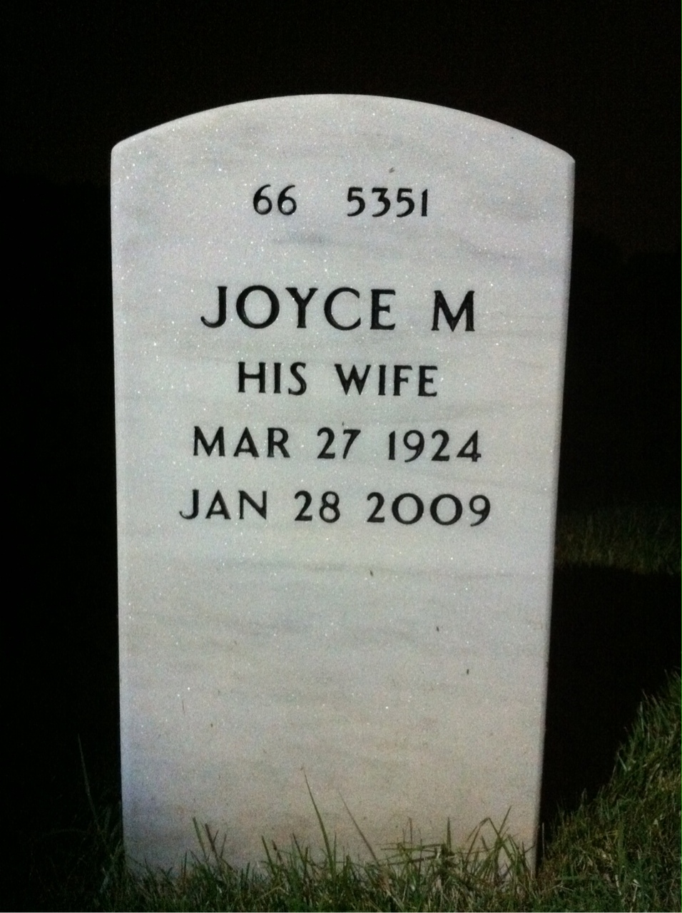 Back of headstone — Stanfield Taylor