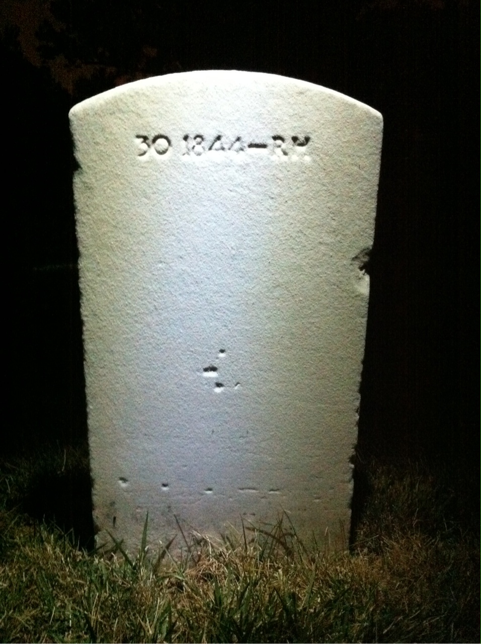Back of headstone — Eldridge Adams