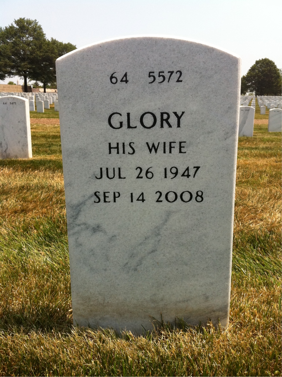Back of headstone — William Thomas