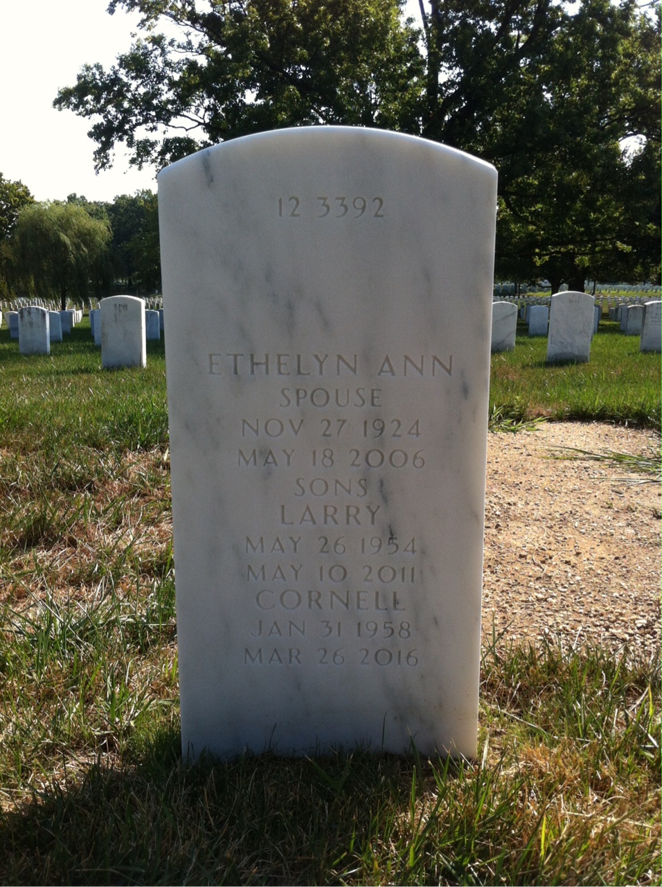 Back of headstone — Emory Murray