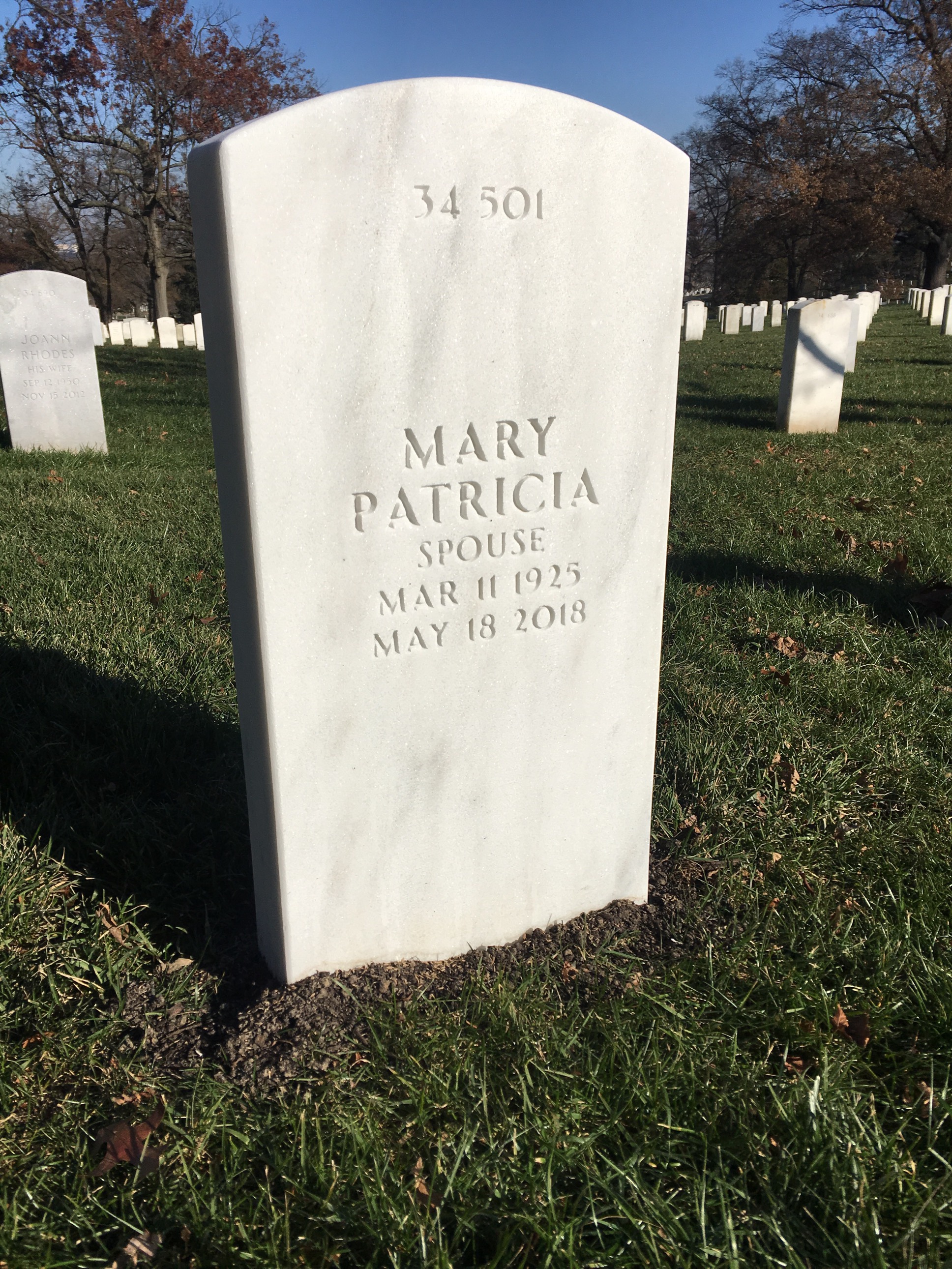 Back of headstone — Joseph Mcdonough