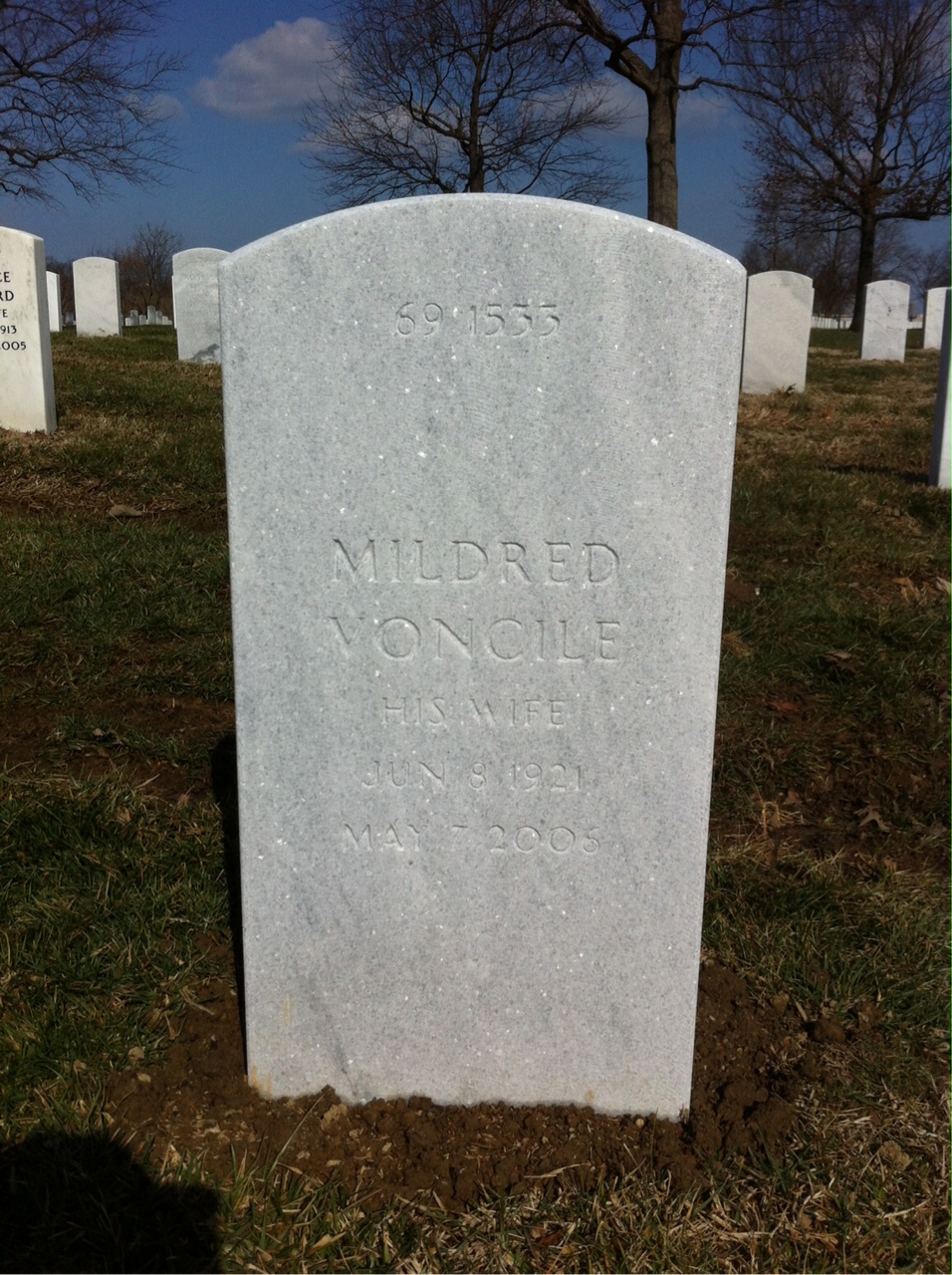 Back of headstone — Alvin Culp