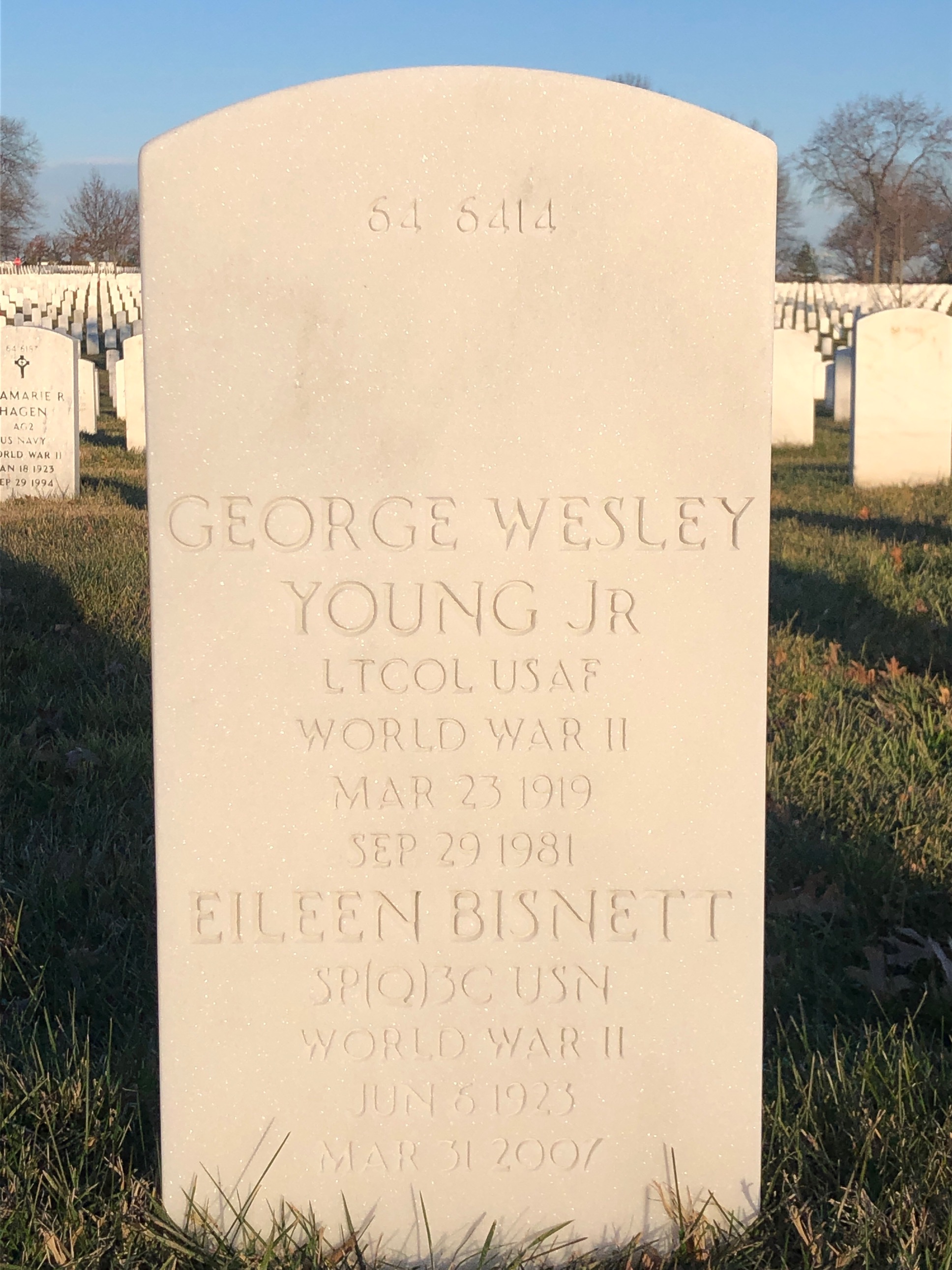 Back of headstone — George Young