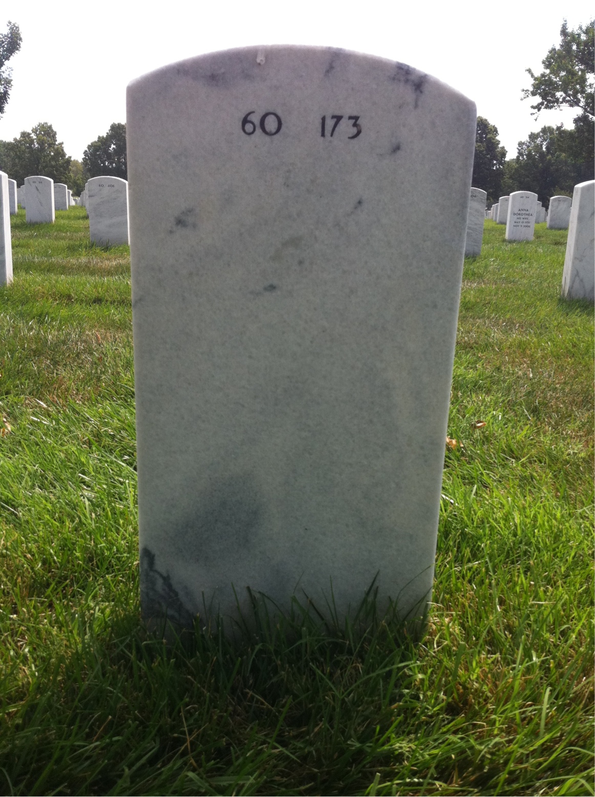 Back of headstone — Vera Anderson