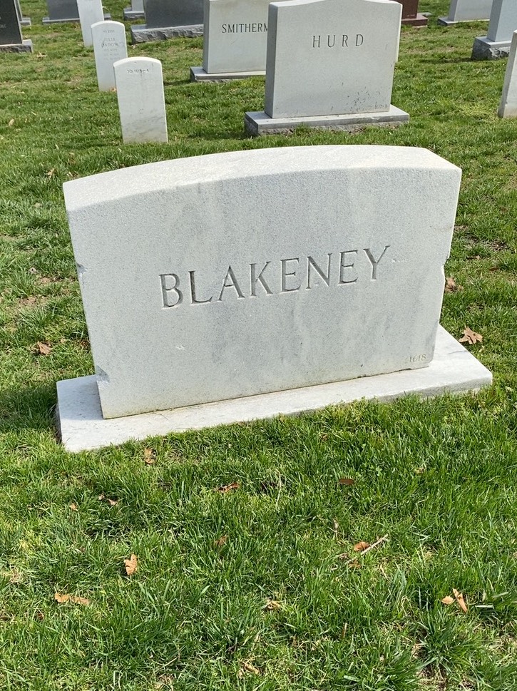 Back of headstone — Charles Blakeney