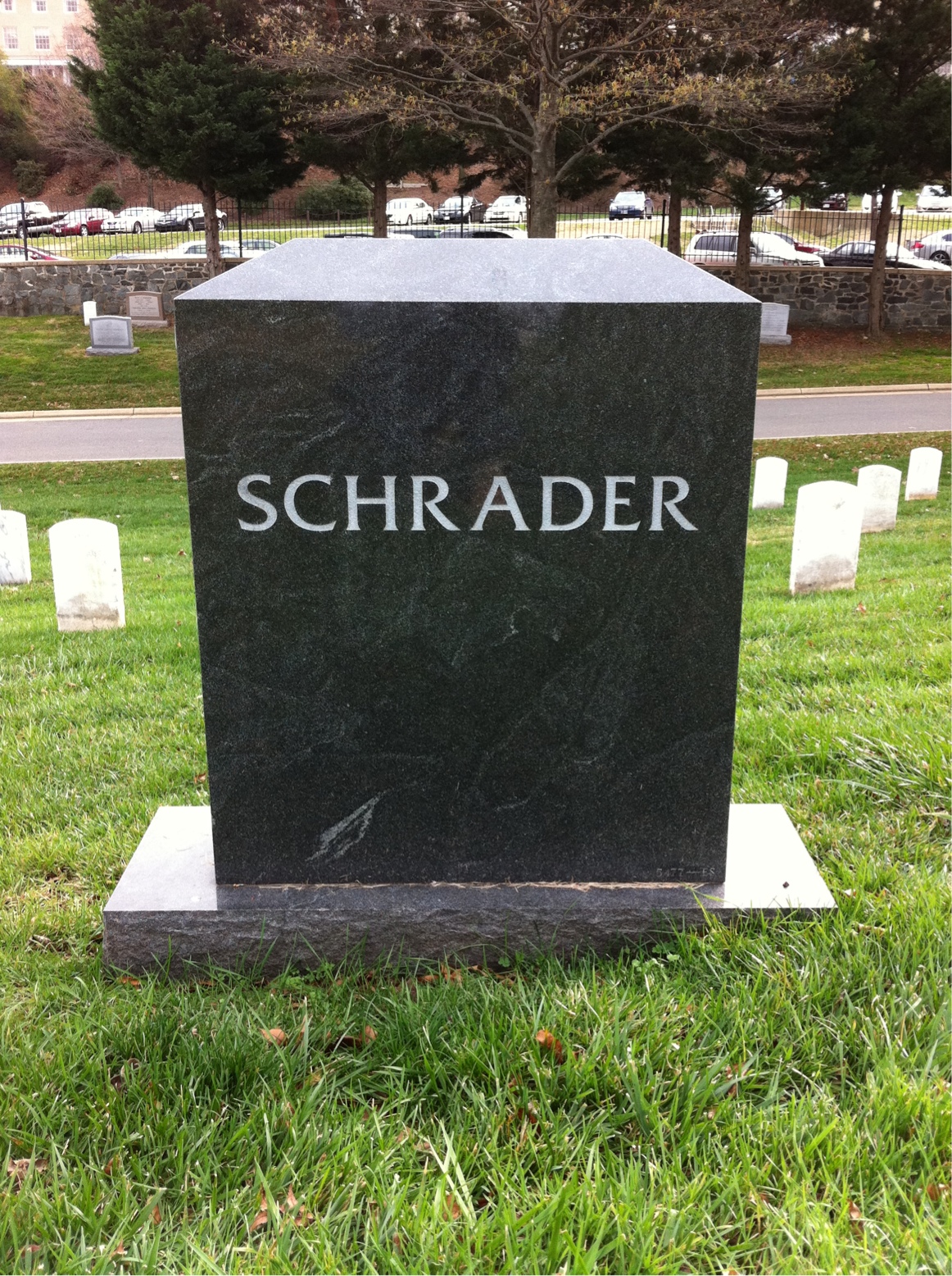 Back of headstone — Harry Schrader