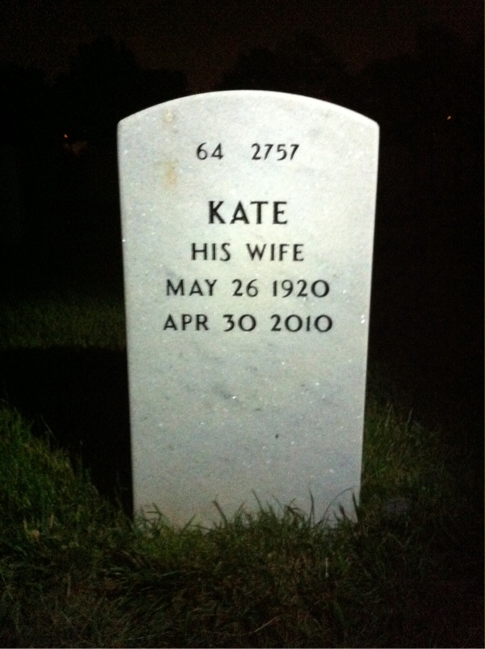 Back of headstone — Jesse Fishlow