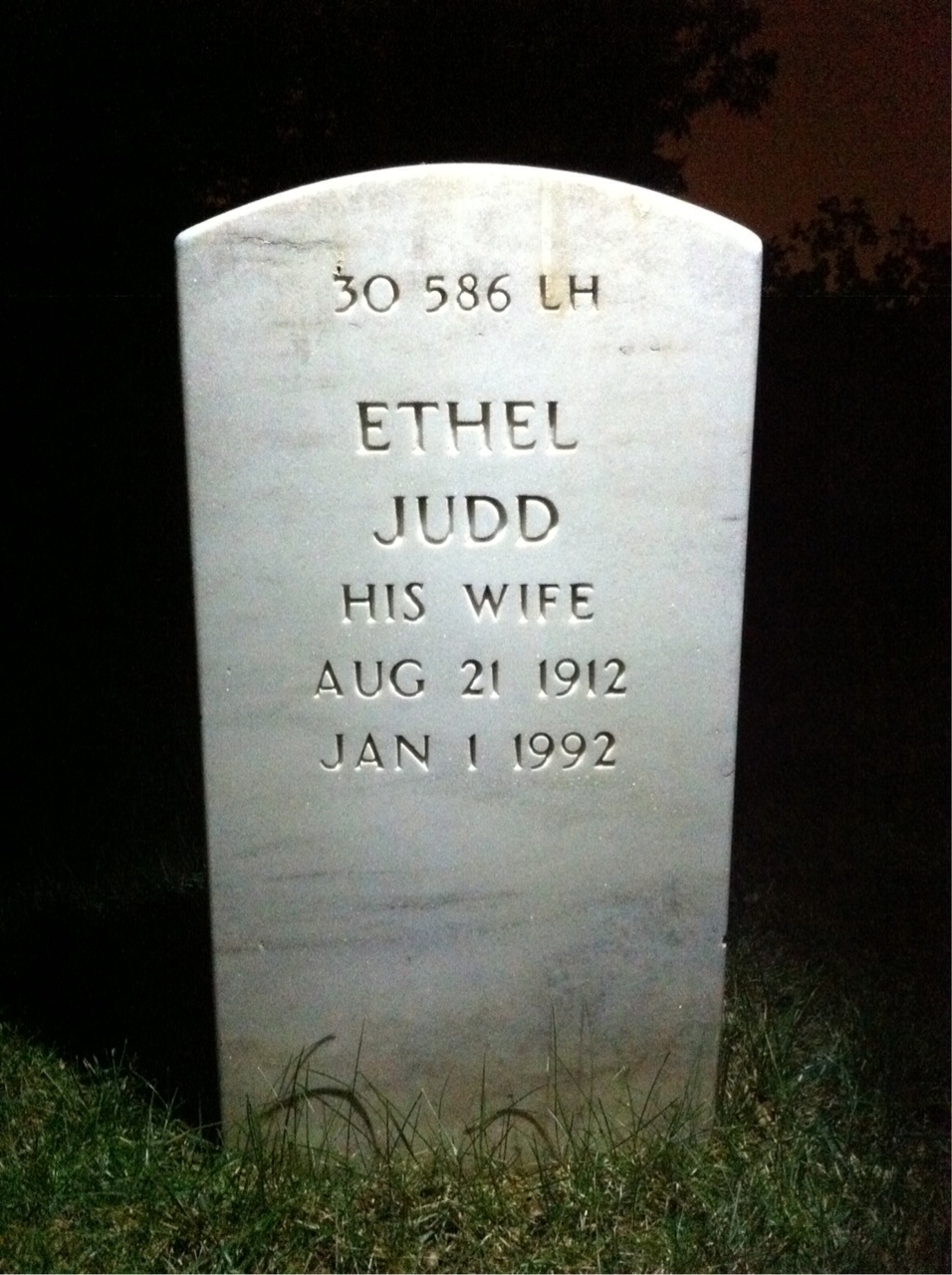 Back of headstone — Willis C Gorthy