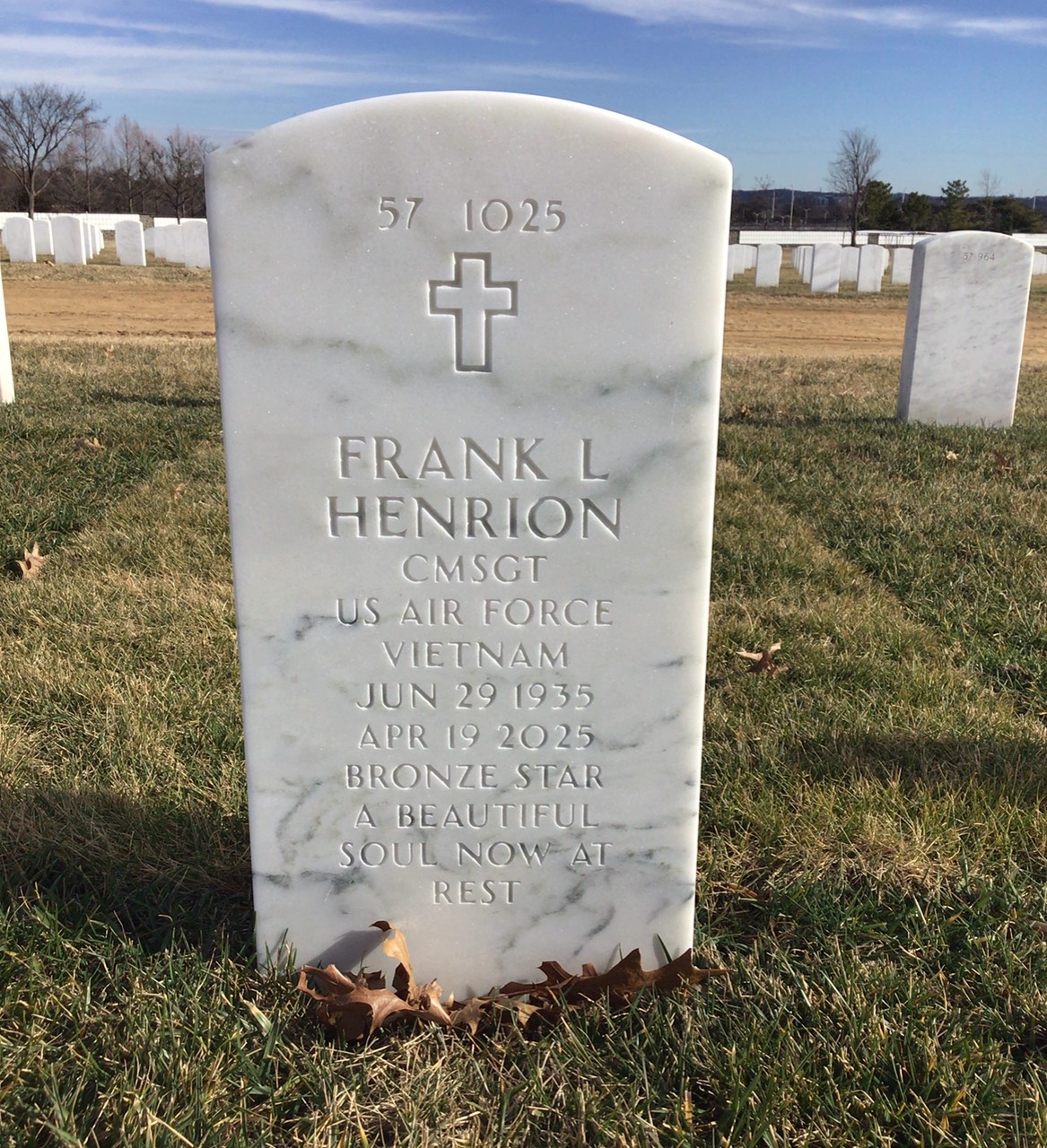 Back of headstone — Therese Henrion