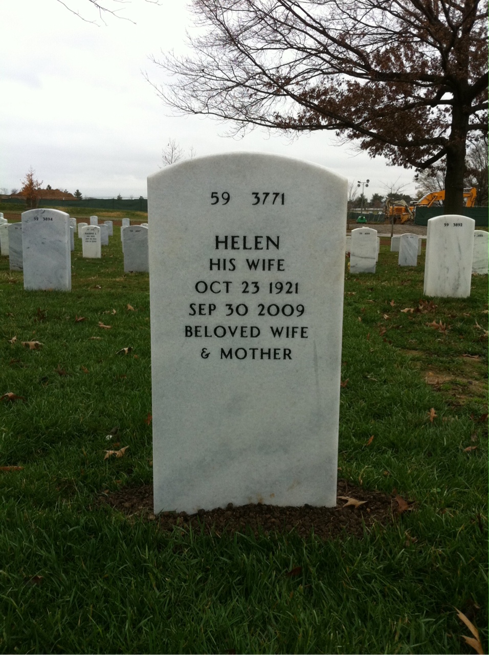 Back of headstone — Martin Killory