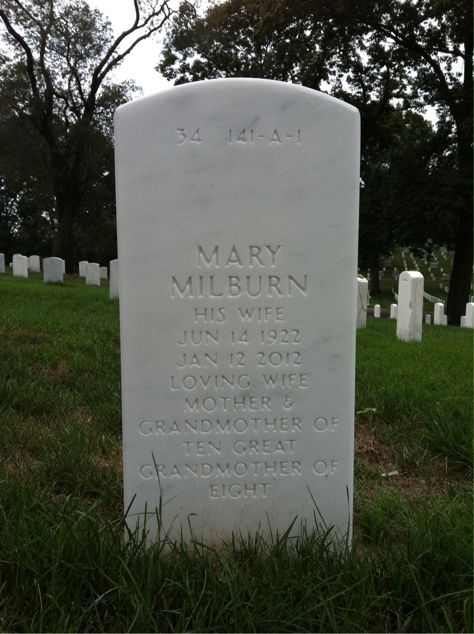 Back of headstone — George Dunaway