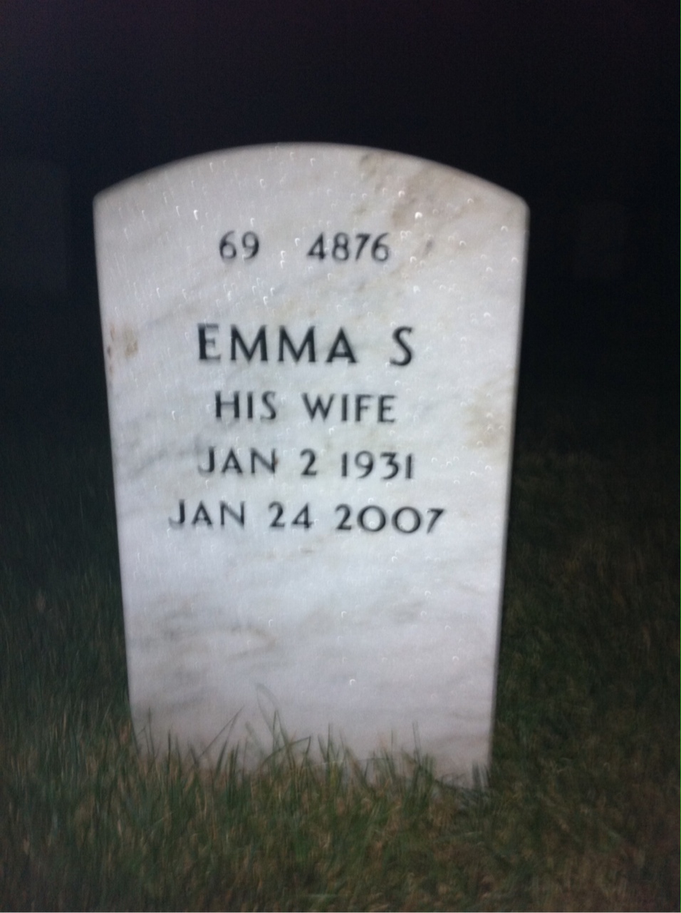 Back of headstone — Harold Young