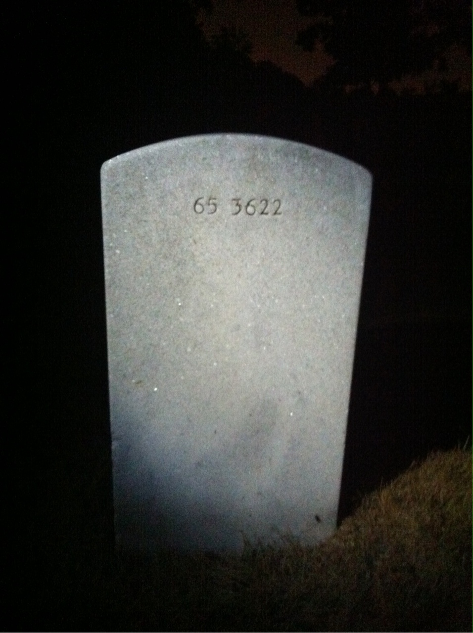 Back of headstone — Willie Ashley