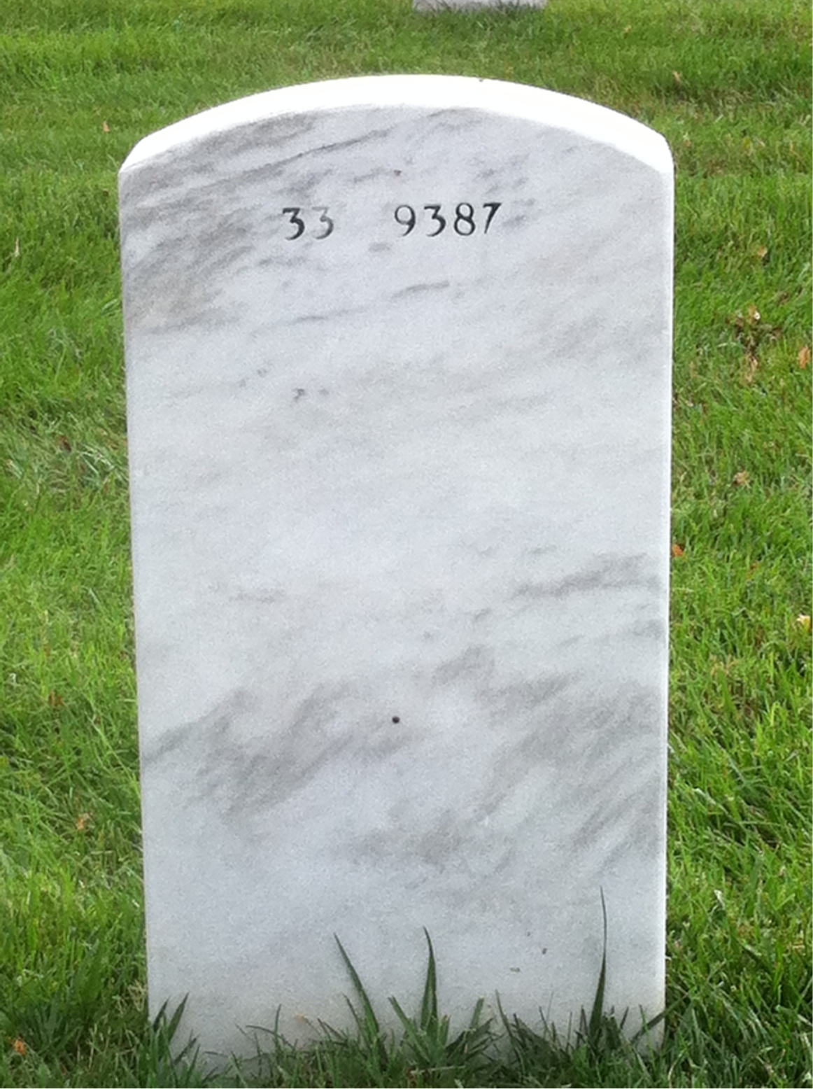 Back of headstone — Donald Fellers